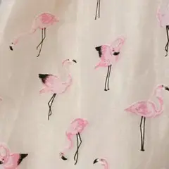 ♡フラミンゴ柄チュールスカート レトロファンシー古着 spank♡