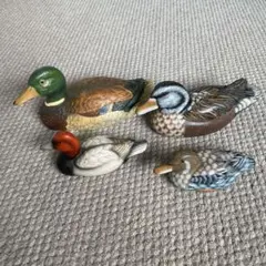 鳥の置物　4点セット　水鳥