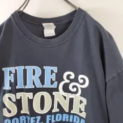 US古着 ショップロゴ 大きめ半袖プリントTシャツ ブラック黒 US-L