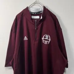USA古着 adidas アディダス ハーフジップ ゲームシャツ フットボール