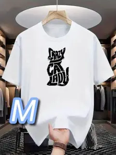 【速乾ドライT】新品★白・Mサイズ《Crazy Cat Lady》プラスサイズ