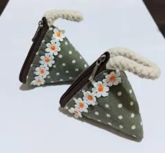 三角コインケース　２個セット　ハンドメイド　ミニポーチ