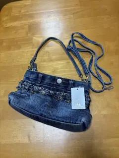 デニム　ショルダーバッグ 2WAY チャーム付き