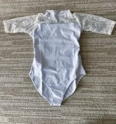 【新品】　バレエレオタード　ホワイト レース バックオープン　Lサイズ