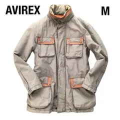AVIREX 中綿入りミリタリーコート カーキ M ミリタリージャケット