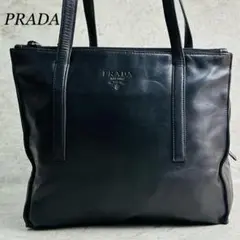 【正規品・美品】PRADA プラダ トートバッグ オールレザー ブラック 黒