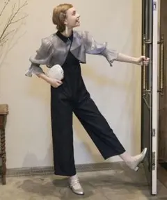 ボンルシール　キャンディースリーブシアーボレロ＆キャミソールパンツドレス