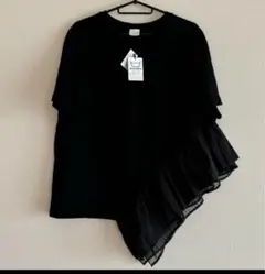 ELENDEEK アシンメトリックプリーツTシャツ ブラック 新品