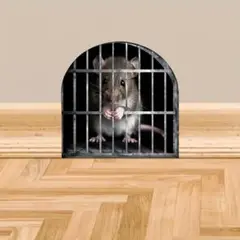 ②ウォールステッカー 2枚セット【ネズミの穴】可愛い 装飾 面白い 動物