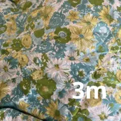 花柄生地グリーン系３m