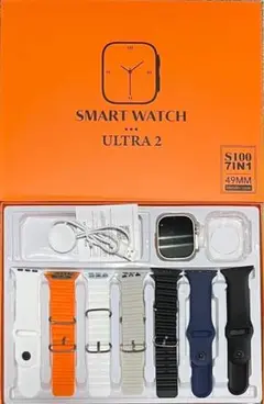S100 ULTRA2 バンド7本付属 ワイヤレス充電 HD画面 49mm