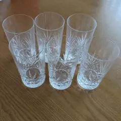 クリスタルガラス カットデザイン グラス 6個セット