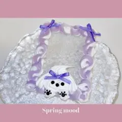 #047 ホイップデコトレカケース B8縦入れ とびだしわんわん 紫 ホワイト