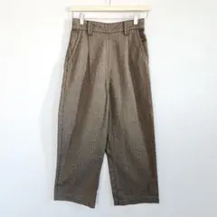 ワイドパンツ ゆったり カジュアル 後ろウエストゴム 茶色 きれいめ