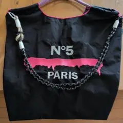 No5 Paris エコバッグ ブラック ピンク