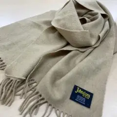 美品 ジョンストンズ カシミヤ100% マフラー ベージュ 男女兼用