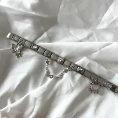 イタリアンチャームブレスレット　ブレスレット　シルバー　ピンク