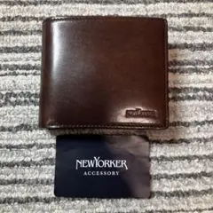 【未使用品】ニューヨーカー TATAMI 二つ折り財布 ブラウン