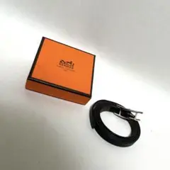 【送料無料】エルメス ブレスレット アピ4 黒×シルバー □E刻印 箱付き