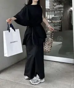 KBF アシンメトリーノースリーブブラウス