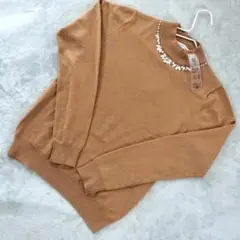 ✨未使用品✨ HealthyKaren ビジュー付き ニットカットソー M