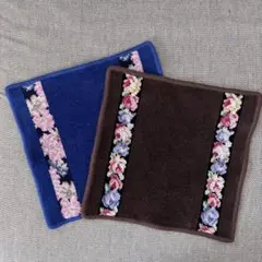 【used】フェイラー 青•茶 2枚セット ハンカチ
