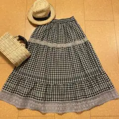 未着用　人気完売品　サマンサモスモス 裾レースティアードスカート sm2
