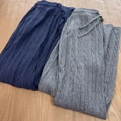 ウォッシャブルニットケーブルパンツ　Ｌ　2セット