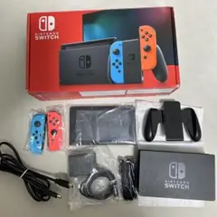 【完品】Nintendo Switch 本体 (ネオンレッドブルー)+付属品