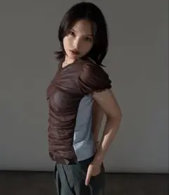 zozotown Tシャツ　レイヤードチュールトップス
