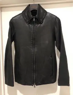 バックラッシュ定価19.9万円イタリーカーフ製品染め襟付きレザーブルゾン黒
