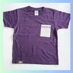 新品　子供服　Tシャツ　120cm 刺繍　パープル　深紫　キッズ　レア　トップス