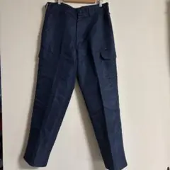 L メンズワイドカーゴパンツ ネイビー ブラック　ズボン