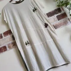 新品 グラニフ 登山 クマ チュニック カットソー バイカラー