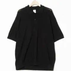 A-POC イッセイミヤケ ニットポロ ナイロンコットン 鹿の子 ブラック 3