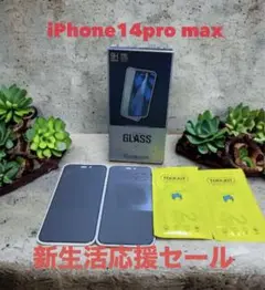 iPhone14ProMax フィルム 2枚入 覗き見防止 9H強化ガラス