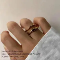 ニュアンスリング 2本セット✨ ゴールド 秋冬 アクセサリー リング 指輪
