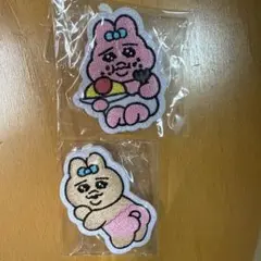 おぱんちゅうさぎの刺繍ワッペン2個セット