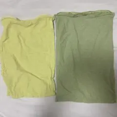 枕カバー2枚セット 黄 緑　35×50cm