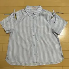 【新品】mezzo piano ストライプ 半袖シャツ M
