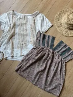 セット売り‼️破格　新品　タグ付き　レース　ブラウス　半袖　小花柄　総柄