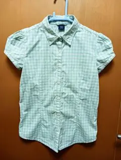 Gap Kids《ギャップ キッズ》水色×ギンガムチェックの半袖シャツ◆150
