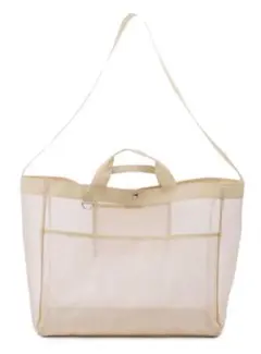 美品　スリーコインズ メッシュ　バッグ　大容量