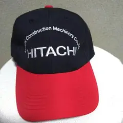 HITACHI 　日立　刺繍ロゴ キャップ 黒/赤