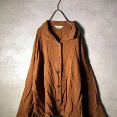 【ヴィンテージ】デザイナーズシャツ レトロ ボタン 古着used BS14