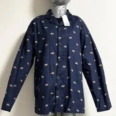 新品未使用品　メンズ　アニマルコットンパジャマ　L 長袖　上衣のみ　綿100