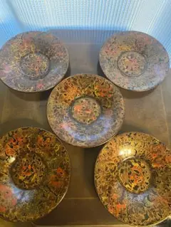 す輪島塗蒔絵梨地御膳　　象彦　山中塗　越前塗　春慶　津軽塗 輪島塗折敷型銘々皿花絵替わり5客 象彦 山中塗 津軽塗 越前塗