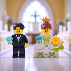 レゴ ミニフィグ ♡ ウェディング 結婚証明 リングピロー S-14
