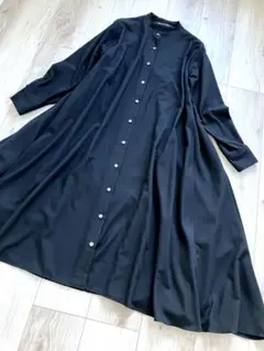 美品　mizuiro ind スタンドカラー　バンドカラー　フレア　ワンピース