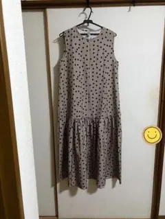 ドット柄ノースリーブロングワンピース Mサイズ